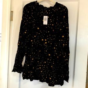 Black star Esther peasant shirt